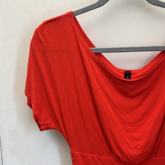 Ing Red Draped Short Sleeve Blouse - Picture 5 of 13